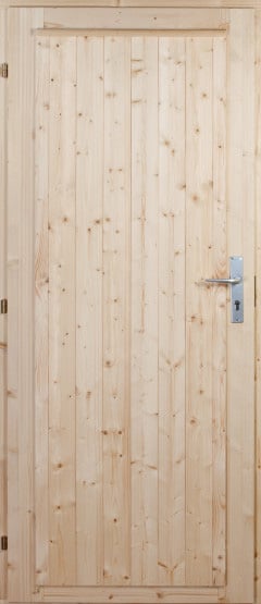 Front door Pine/Spruce 90x200cm (without window, to the left)