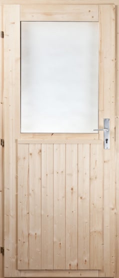Front door Pine/Spruce 90x200cm (with window, to the left)